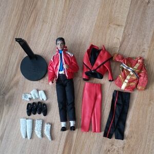 Fantastic Vintage Michael Jackson Doll w Outfits Socks Gloves Shoes & Stand 1984